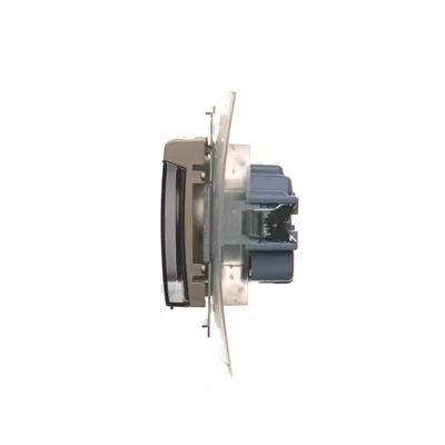 Presa a spina per versione IP44 con otturatori e guarnizione cornice (modulo) 16A 250V coperchio trasparente oro (metallizzato)