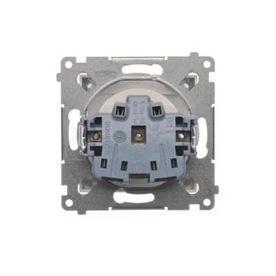 Presa a spina per versione IP44 con otturatori per più cornici (modulo) 16A 250V bianca