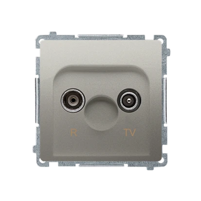 Presa antenna R-TV passante (modulo), attenuazione 10dB, satinata (metallica)