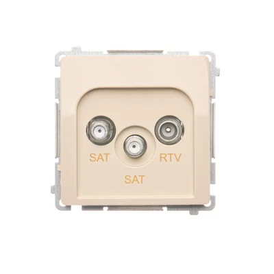 Presa antenna satellitare doppio terminale SAT-SAT-RTV (modulo) beige
