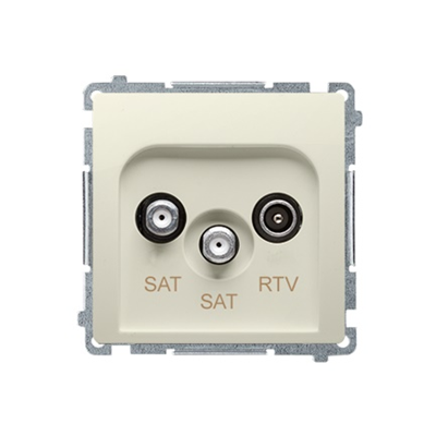 Presa antenna satellitare doppio terminale SAT-SAT-RTV (modulo) beige