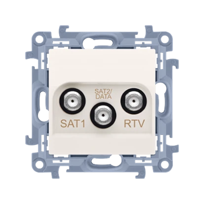 Presa antenna satellitare SIMON 10 SAT-SAT-RTV, doppia attenuazione: 1dB, crema