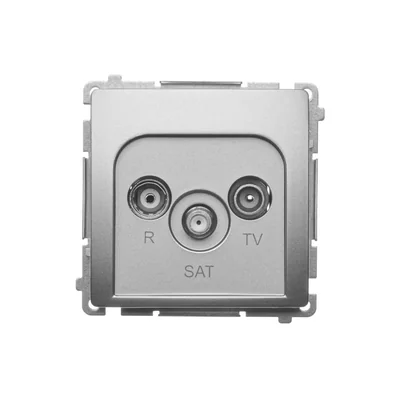 Presa antenna SIMON BASIC R-TV-SAT, attenuazione passante 10dB, metallizzata satinata