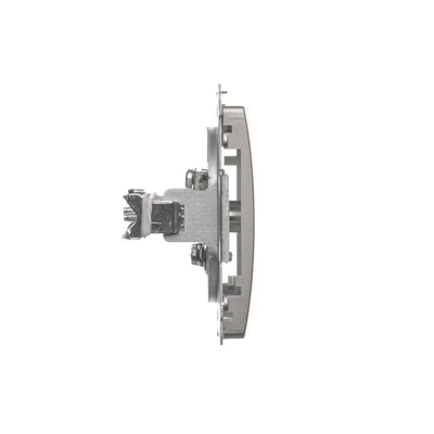 Presa antenna single end, modulo metallico satinato