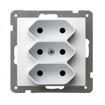 Presa AS Tripla EURO, bianca