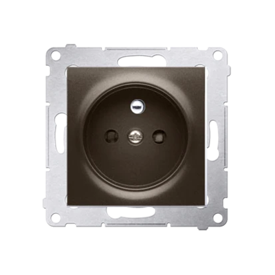 Presa con messa a terra e otturatori (modulo) 230V, connettori rapidi, bronzo opaco, metallizzato