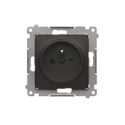 Presa con messa a terra e otturatori (modulo) 230V, connettori rapidi, bronzo opaco, metallizzato