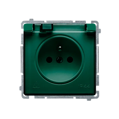 Presa con messa a terra, resistente agli spruzzi d'acqua IP44 (modulo), 230 V, verde