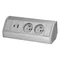 Presa da mobile 2x2P+Z, 2xUSB (tipo A+C; 2,4 A), grigio-argento