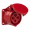 Presa da pannello diritta 16A 3P+Z 400V 50/60Hz 6h IP44, flangia 60X60, interasse viti 47X47