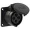 Presa da pannello diritta 16A 3P+Z 400V 50/60Hz 6h IP44, flangia 70X70, interasse viti 56X56, serie MIDNIGHT