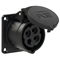 Presa da pannello diritta 16A 3P+Z 500V 50/60Hz 7h IP44, flangia 70X70, interasse viti 56X56