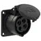 Presa da pannello diritta 16A 3P+Z 500V 50/60Hz 7h IP44, flangia 70X70, interasse viti 56X56