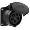 Presa da pannello diritta 16A 3P+Z+N 400V 50/60Hz 4h IP44, flangia 70X70, interasse viti 56X56, serie MIDNIGHT