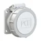 Presa da pannello diritta 32A 2P 24/42V DC 10h IP66/67 (flangia 54X60, interasse fori 44X44), contatti nichelati