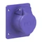 Presa da pannello diritta 32A 2P 24V 50/60Hz IP44/54 (flangia 75X85, interasse fori 60X60), contatti nichelati