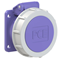 Presa da pannello diritta 32A 2P 24V 50/60Hz IP66/67 (flangia 54X60, interasse fori 44X44), contatti nichelati