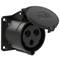 Presa da pannello diritta 32A 2P+Z 230V 50/60Hz 6h IP44, flangia 70X70, interasse viti 56X56, contatti nichelati, serie MIDNIGHT