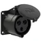 Presa da pannello diritta 32A 2P+Z 230V 50/60Hz 6h IP44, flangia 70X70, interasse viti 56X56, contatti nichelati, serie MIDNIGHT
