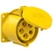 Presa da pannello diritta 32A 3P+Z+N 110V 50/60Hz 4h IP44, flangia 70X70, interasse viti 56X56