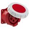 Presa da pannello diritta 32A 3P+Z+N 400V 50/60Hz 6h IP67, flangia 70X70, interasse viti 56X56