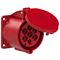 Presa da pannello diritta 32A 5P+Z+N 400V 50/60Hz 6h IP44/54, flangia 70X70, interasse viti 56X56, contatti nichelati