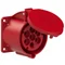 Presa da pannello diritta 32A 5P+Z+N 400V 50/60Hz 6h IP44/54, flangia 70X70, interasse viti 56X56, contatti nichelati