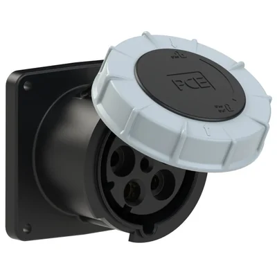 Presa da pannello diritta POWER TWIST 125A 3P+Z+N 500V 50/60Hz 7h IP66/67, flangia 120X120, interasse viti 100X100