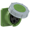 Presa da pannello diritta POWER TWIST 63A 2P+Z >50-500V 100-300Hz 10h IP66/67, flangia 100X100, interasse viti 80X80