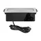 Presa da tavolo con bordo piatto fresato, caricatore USB e cavo da 2 m, 3x2P+Z, 2 x USB (tipo A, 2,4 A), 3x1,5 mm², nero e argento, INOX