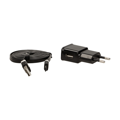 Presa di alimentazione con spina Micro USB per caricabatterie OR-AE-1367, DC5V, 2A nero