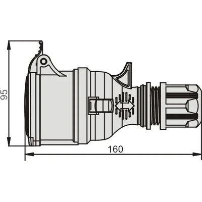 Presa diritta portatile GPP 16/5 16A/400V 3P+N+Z PREMIUM