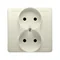 Presa doppia completa 230V, beige