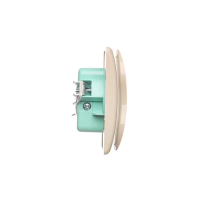 Presa doppia con messa a terra, completa, 230V, beige