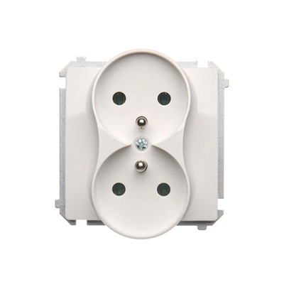 Presa doppia con messa a terra (modulo) 16A 230V bianca