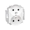 Presa doppia con messa a terra (modulo) con otturatori per percorsi di corrente, 16A 230V, bianco