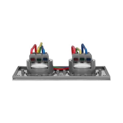 Presa doppia da incasso tipo francese, IP55, acciaio inox
