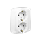 Presa doppia presa con messa a terra, tipo Schuko, con otturatori per passaggi di corrente, 16A 230V, bianco