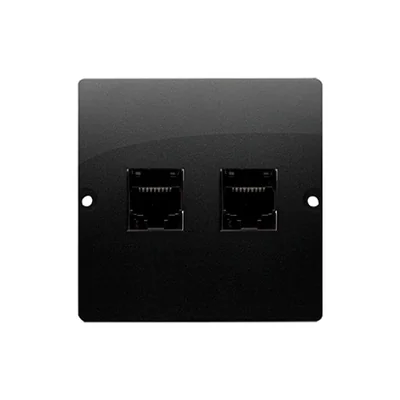 Presa doppia RJ45 per computer Simon Basic WMUK-0520F2-Y011, categoria 5e (modulo). Presa a vite per montaggio su scatola; nera
