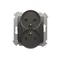 Presa doppia spina con terra e tapparelle (modulo) 16A 250V antracite (metallizzato)