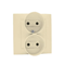 Presa doppia spina senza messa a terra con otturatori per percorsi corrente 16A 230V beige