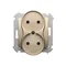 Presa doppia spina senza messa a terra con tapparelle (modulo) 16A 250V oro (metallizzato)