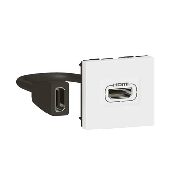 Presa HDMI a mosaico a 2 moduli, bianca