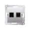 Presa HDMI + computer RJ45, categoria 6, argento metallizzato opaco
