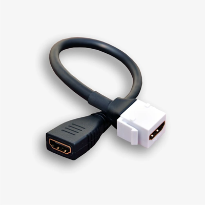 Presa HDMI keystone femmina su cavo, bianco/nero