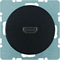 Presa HDMI R.1/R.3 con connettore a 90°, nero lucido