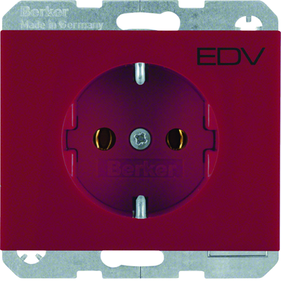 Presa K.1 SCHUKO con scritta "EDV" rossa