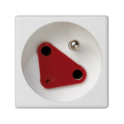 Presa K45 DATA con chiave e connettori rapidi di terra 16A, 230V bianco puro
