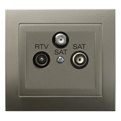 Presa KIER RTV-SAT con due uscite SAT, luce satinata