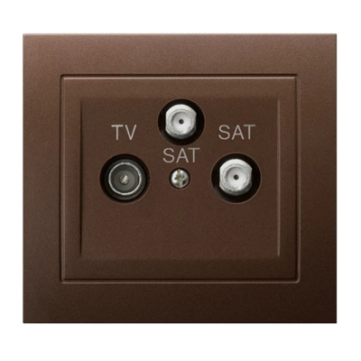 Presa KIER RTV-SAT con due uscite SAT, marrone metallizzato